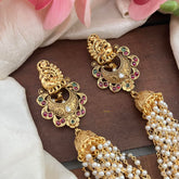 Peacock Jada Billai with Pearl Maatil-Bun Billai-Red Green-G13076